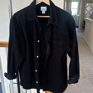 H&M Men's Black Corduroy Shirt Jacket